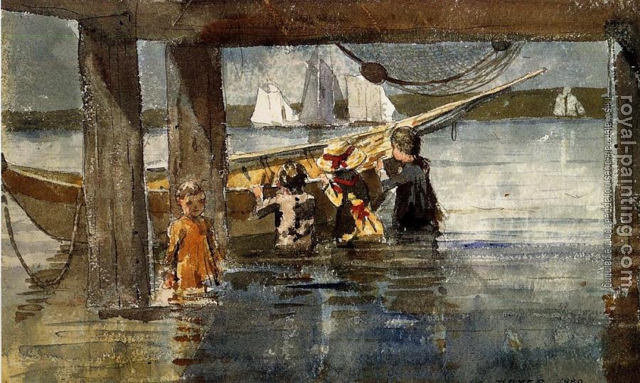 Winslow Homer : Childred Playing under a Gloucester Wharf